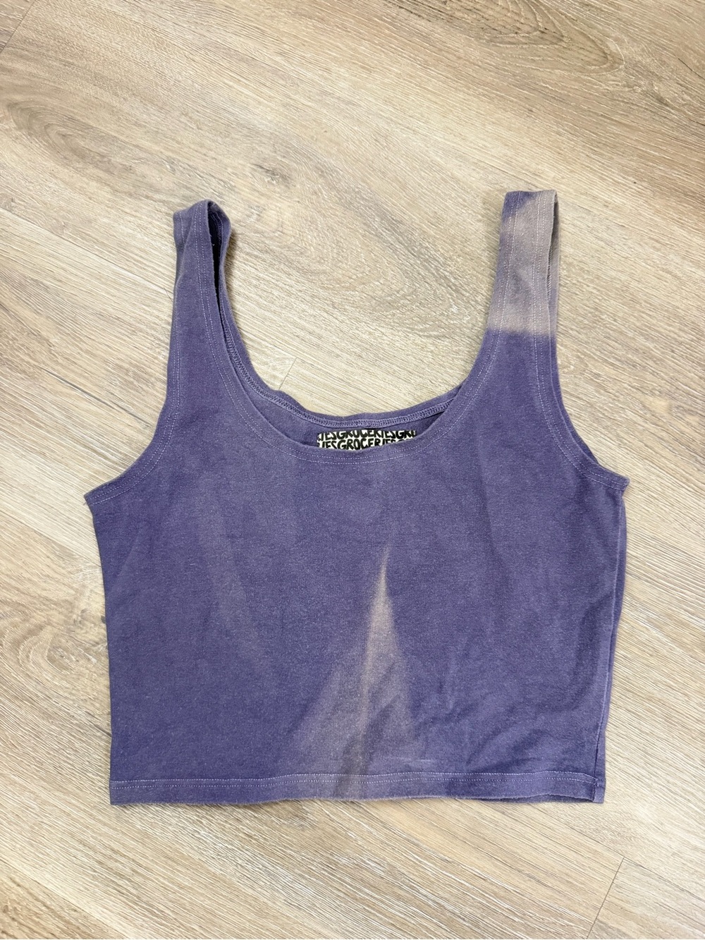 Groceries Apparel Womens Medium Purple Organic Cotton Crop Tank Top